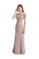 Capped Sleeves Embroidered with Applique Lace Mermaid Chiffon Bridesmaid Dress for Sale
