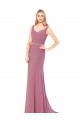 Long Slim Chiffon Bridesmaid Dress / Prom Dress with Beaded Waist for Sale