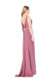Long Slim Chiffon Bridesmaid Dress / Prom Dress with Beaded Waist for Sale
