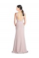 Long Slim Chiffon Bridesmaid Dress with Ruffled Waist and Keyhole for Sale