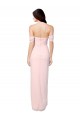 High Low Off the Shoulder Strapless Ruched Chiffon Bridesmaid Dress for Sale