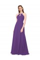 High Halter Chiffon Bridesmaid Dress with Keyhole for Sale