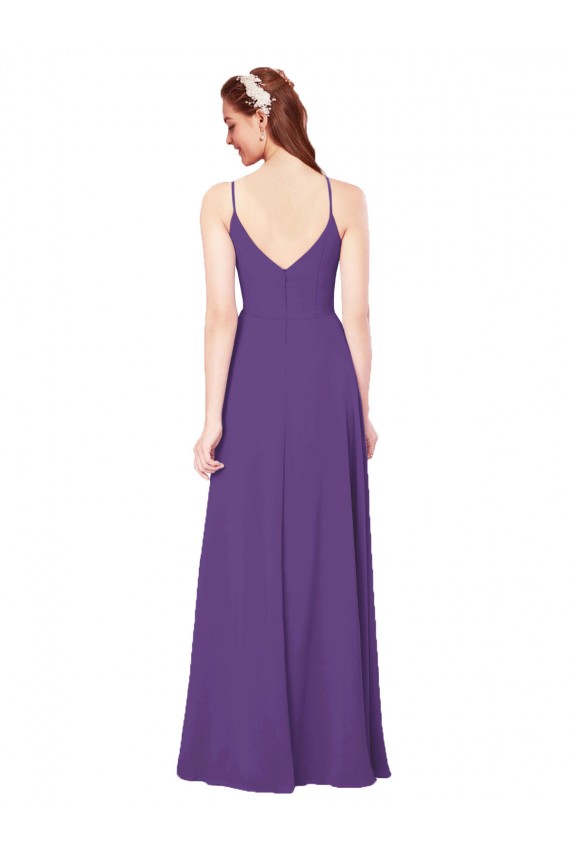High Halter Chiffon Bridesmaid Dress with Keyhole for Sale