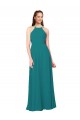 Simple Chiffon Bridesmaid Dress with High Halter Neckline for Sale