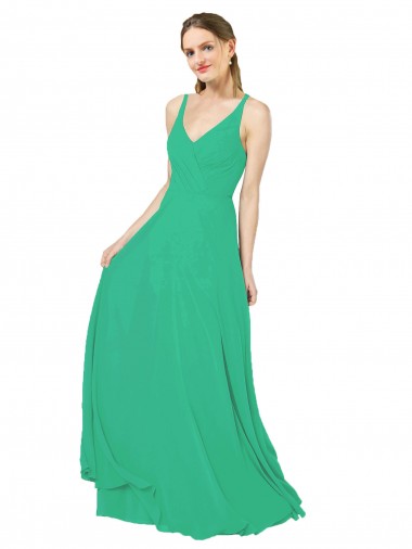 Classic Chiffon Bridesmaid Dress with Lace-Up Back for Sale