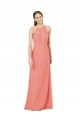 Modern Long Chiffon Bridesmaid Dress with Keyhole Back for Sale