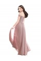 Floor Length Chantilly Lace Off the Shoulder Chiffon Bridesmaid Dress for Sale