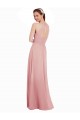 Chiffon Bridesmaids Dress with Draped Bodice and Keyhole Back for Sale