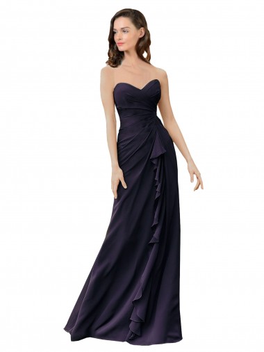 Strapless Chiffon Bridesmaids Dress with Sweetheart Neckline for Sale
