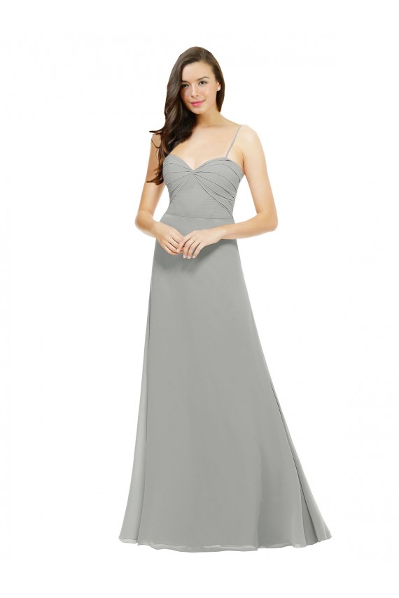 Chiffon Bridesmaid Dress with Sweetheart Neckline and Adjustable Straps for Sale