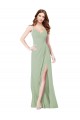 Floor Length Long Chiffon Bridesmaid Dress with Side Slit for Sale