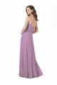 Floral Detailed Chiffon Bridesmaid Dress with Keyhole Back for Sale