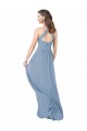 Chiffon Bridesmaid Dress with High Halter Neckline for Sale