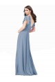 Chiffon Bridesmaid Dress / Prom Dress with Flutter Sleeves and Front Slit for Sale