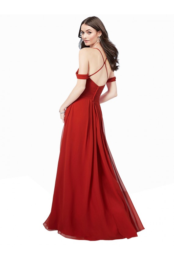 Cold Shoulder Chiffon Bridesmaid Dress for Sale