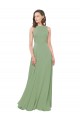 High Neck Chiffon Bridesmaids Dress with Low Cowl Back for Sale