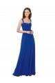Square Neck A-Line Long Floor Length Chiffon Bridesmaid Dress for Sale