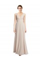 Long V-Neck Chiffon Bridesmaids Dress with Double Straps for Sale