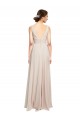 Long V-Neck Chiffon Bridesmaids Dress with Double Straps for Sale