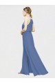 High Halter Chiffon Bridesmaid Dress with Side Slit for Sale