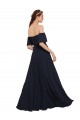 Off the Shoulder Floaty Sleeves Chiffon Bridesmaid Dress / Prom Dress with High Slit for Sale