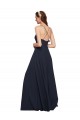 Long Chiffon Bridesmaid Dress with Criss Cross Straps and Ruffles for Sale