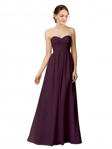 Strapless Chiffon Bridesmaid Dress with Criss Cross Shirred Bodice for Sale