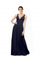 Open Back Long Chiffon Bridesmaid Dress with Plunging V-Neck Bodice for Sale