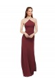 High Halter Neck Long Chiffon Bridesmaid Dress with Low Scoop Back for Sale