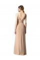 Shirred Long Floor Length Chiffon Bridesmaid Dress with V-Back for Sale