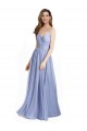 Ruched Criss Over Bodice Chiffon Bridesmaid Dress with Lace Open Back for Sale