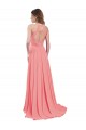 Draped A-Line Chiffon Bridesmaid Dress with Halter Keyhole Neckline for Sale