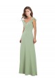 Draped Sweetheart Chiffon Bridesmaid Dress with Ruffled Cap Sleeves for Sale