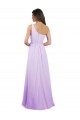 Draped One Shoulder A-Line Long Chiffon Bridesmaid Dress for Sale
