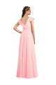 Chiffon A-Line Dress with Full Circle Skirt and Gathered Waistband for Sale