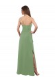 One Shoulder Chiffon Bridesmaid Dress with Pleats and Side Slit for Sale