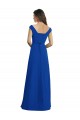 Draped Shoulder V-Neck Long Chiffon Bridesmaid Dress for Sale
