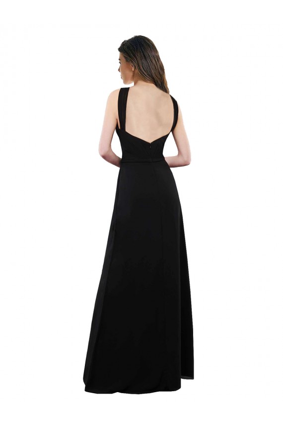 Chiffon A-Line Bridesmaid Dress with Criss Cross Halter Top for Sale