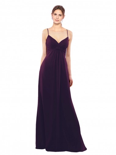 Floor Length A-Line Chiffon Bridesmaid Dress with Criss Cross Back for Sale