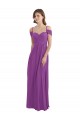 Cold Shoulder Long Chiffon Bridesmaid Dress with Ruching Details for Sale