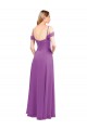 Cold Shoulder Long Chiffon Bridesmaid Dress with Ruching Details for Sale