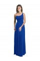 One Shoulder A-Line Chiffon Bridesmaid Dress with Pleated Bodice for Sale