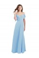Cold Shoulde Chiffon Bridesmaid Dress with Wrap Bodice for Sale