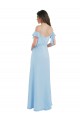 Cold Shoulde Chiffon Bridesmaid Dress with Wrap Bodice for Sale