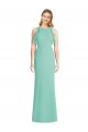 Jewel Neck Mermaid Open Back Chiffon Bridesmaid Dress for Sale