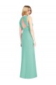 Jewel Neck Mermaid Open Back Chiffon Bridesmaid Dress for Sale
