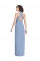 V-Neck Halter Back Straps Chiffon Formal Bridesmaid Dress for Sale