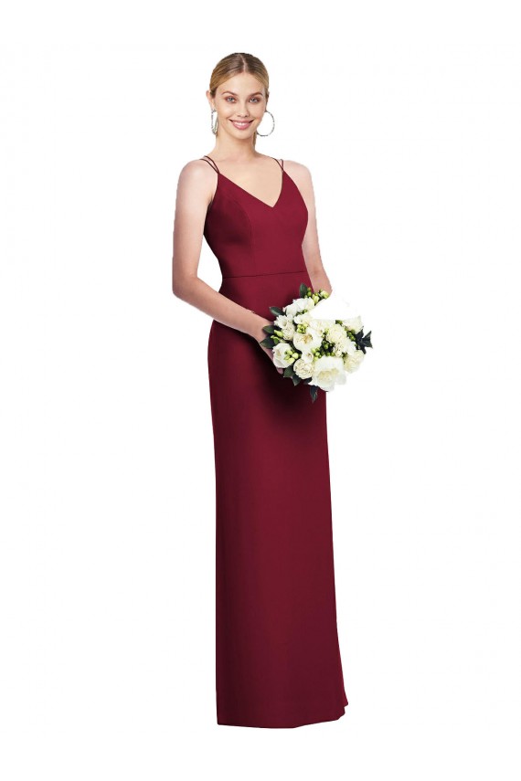 Full Length Draped Blouson Back Chiffon Maxi Bridesmaid Dress for Sale