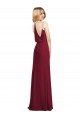 Full Length Draped Blouson Back Chiffon Maxi Bridesmaid Dress for Sale