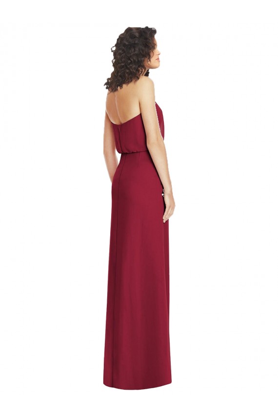 Full Length Lux Chiffon Blouson Bodice Bridesmaid Dress for Sale